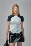 Courrèges Circle Contras T-shirt Woman Black And White In White