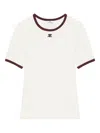 Courrèges Fitted Contrast Ribbed Neckline T-shirt In Multi