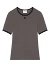 Courrèges Courregès Heritage Contrast T-shirt In Gray