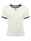 Courrèges Courreges Women Signature Contrast T-shirt In White