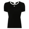 Courrèges Logo-embroidered Cotton T-shirt With Tipping