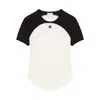 Courrèges Circle Contras T-shirt Woman Black And White In White