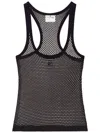Courrèges Lightweight Mesh Tank Top Crafted In Black