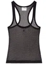 Courrèges Mesh Tank Top In Black