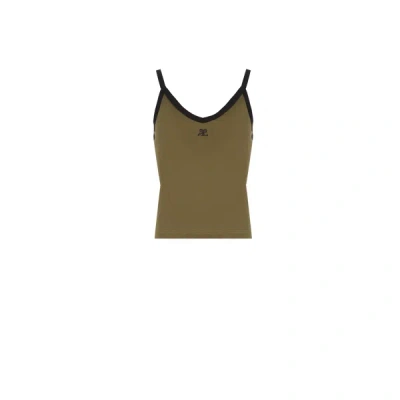 Courrèges Cotton Tank Top In Green