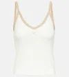 Courrèges Contrast-trim Cotton Tank Top In White