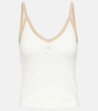Courrèges Logo Tank Top In White