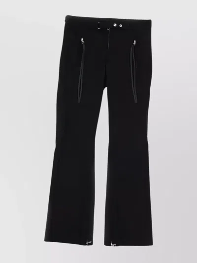 Courrèges Cotton Trousers With Belt Loops And Zippered Pockets In Black