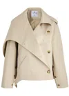 Courrèges Short Oblique Trench Coat In Cream
