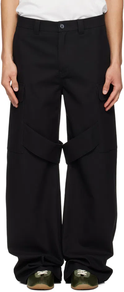 Courrèges Cotton Twill Trousers. In Black
