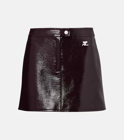 Courrèges Cotton-blend Miniskirt In Burgundy