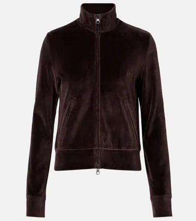 Courrèges Cotton-blend Velvet Track Jacket In Brown