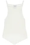 Courrèges Courreges "ribbed Knit Tank Top With Pointed Hem In White