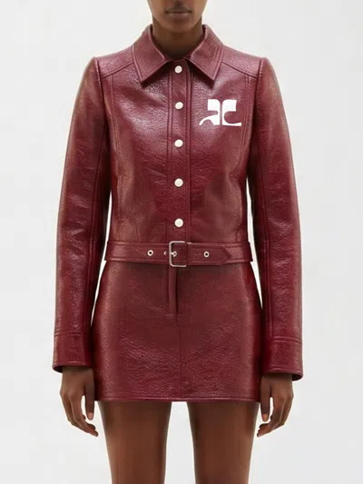 Courrèges Courr&egrave;ges Patent Leather Jacket  In Red