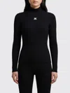 Courrèges Black Ribbed Viscose Blend Turtleneck In Black