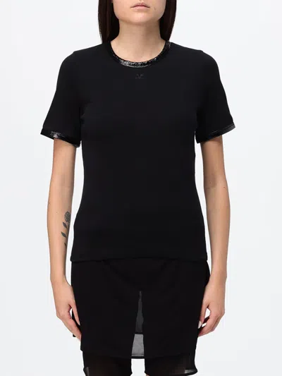 Courrèges Vinyl-collar A-line Mini Dress In Black