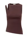 Courrèges Asymmetrical Knitted Top In Burgundy