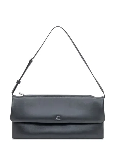 COURRÈGES COURRÈGES COURRÈGES CUFF LEATHER BLACK CLUTCH