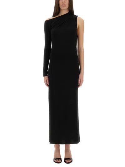 Courrèges Courreges Long One-shoulder Dress In Black