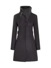 Courrèges Wool Coat With Asymmetrical Collar In Black