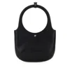 Courrèges Circular Handle Leather Bag With Adjustable Strap In Black