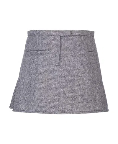 Courrèges Caviar Trapeze Mini Skirt In Gray