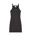 Courrèges Contrast Cotton Jersey Mini Dress In Black