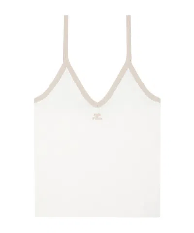 COURRÈGES COURRÈGES CONTRAST V-NECK TANK TOP