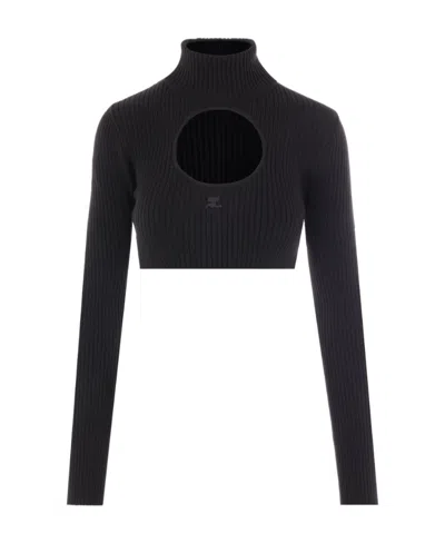 COURRÈGES COURRÈGES CUT-OUT HIGH NECK JUMPER