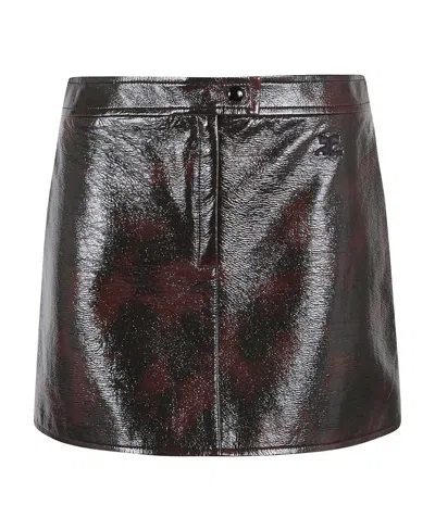 Courrèges High Waist Straight Hem Mini Skirt In Black