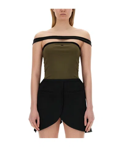 Courrèges Hyperbole Contrast Top In Black