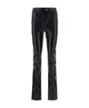 Courrèges Logo Embossed Faux-leather Slim Pants In Black