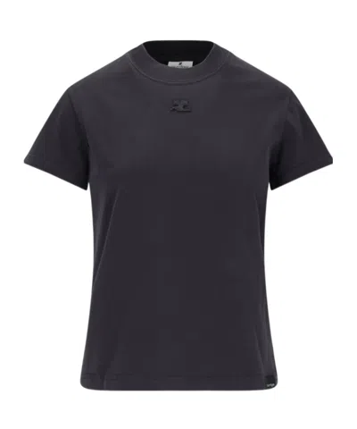 COURRÈGES COURRÈGES LOGO PATCH CREWNECK T-SHIRT