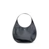 Courrèges Black Calf Leather Bos Taurus Shoulder Bag In Black
