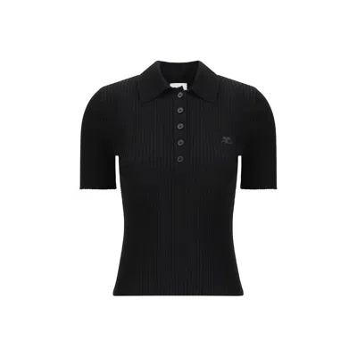 Courrèges Courrėges Polo Women's Shirt In Black