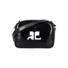 Courrèges Reedition Naplack Mini Bag With Engraved Logo In Black