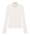 Courrèges Ribbed-knit Roll Neck Jumper In White
