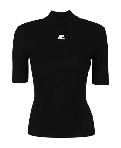 Courrèges Reedition Jumper T-shirt In Black