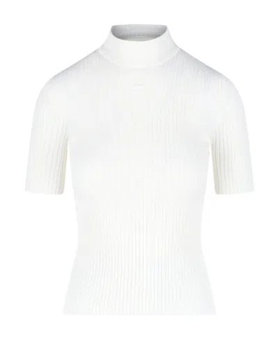 COURRÈGES COURRÈGES REEDITION SHORT-SLEEVED RIBBED KNIT JUMPER