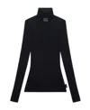 Courrèges Courreges Ribbed Knit Pullover Sweater In Black