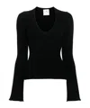 Courrèges Logo-appliqué Ribbed Jumper In Black