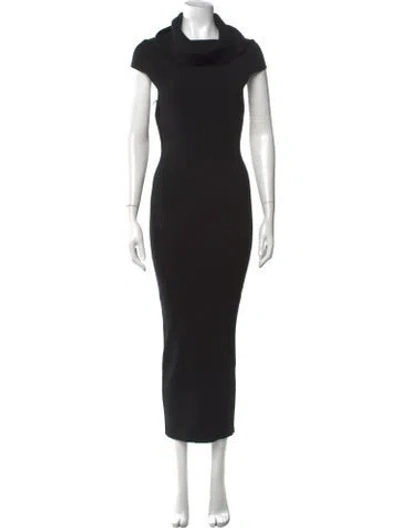 Pre-owned Courrèges Cowl Neck Long Dress W/ Tags In Black