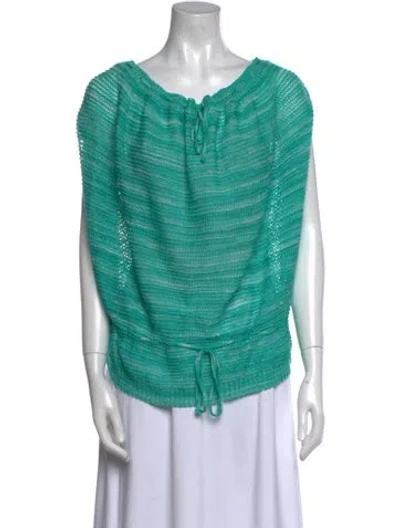 Pre-owned Courrèges Cowl Neck Sleeveless Top In Green