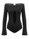 Courrèges Courreges Woman Bodysuit Black Size M Viscose, Elastane In Black