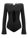 Courrèges Crepe Jersey Bodysuit In Black