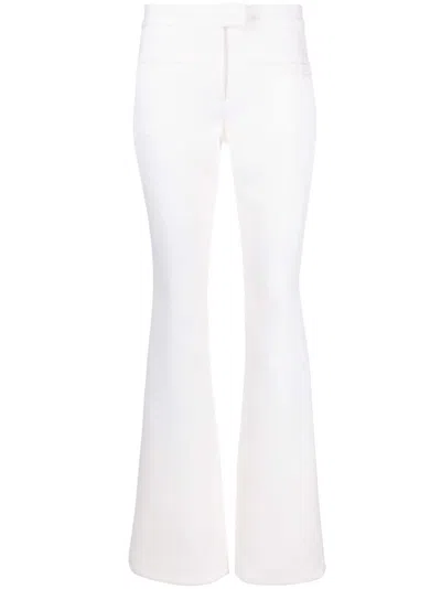 Courrèges Crepe-texture Bootcut Trousers In Neutrals