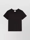 Courrèges Embroidered Black T-shirt With Minimalist Design In Black