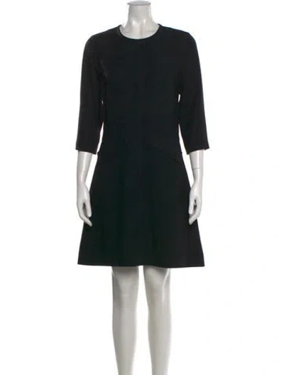 Pre-owned Courrèges Crew Neck Knee-length Dress In Black