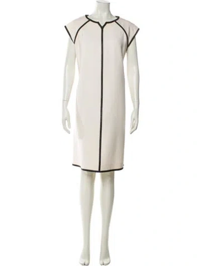 Pre-owned Courrèges Crew Neck Knee-length Dress In Neutral