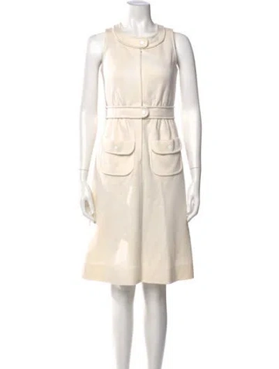 Pre-owned Courrèges Crew Neck Knee-length Dress In Neutral